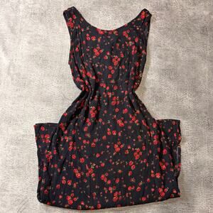 Vintage Black Floral Maxi Dress